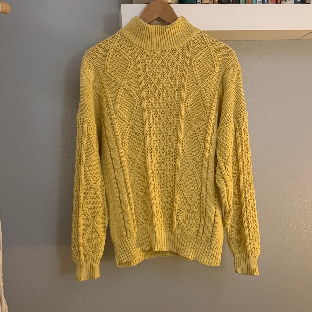 Avon Yellow Knit Turtleneck Sweater
